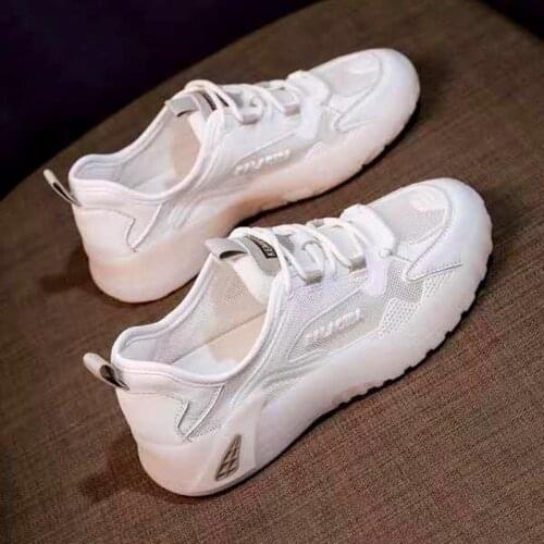Little White Shoes Female 2021 Summer New Leather Jelly Ins Old Shoes Ultra Light Mesh Breathable Sports Running Shoes