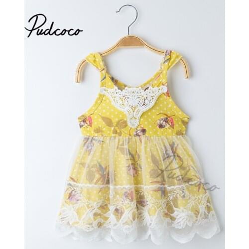 Infant Newborn Baby Girls Lace Dress Sleeveless Spaghetti Mesh Floral Dresses Princess Gown 2021 Baby Summer Clothing 3M-3Y