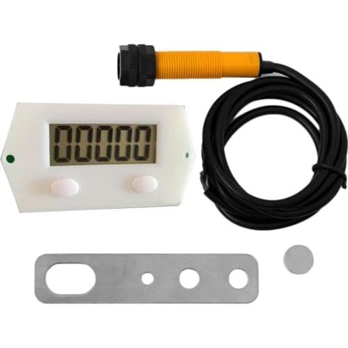 New 5-digit Digital Punch Electronic Counter Magnetic Inductive LCD Display Proximity Switch Round Powerful Magnet TT-5J
