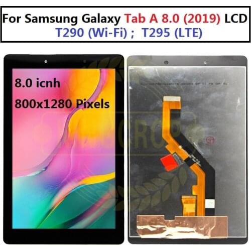 Original 8 inch For Samsung Tab A 8.0 2019 SM-T290 SM-T295 T290 T295 Touch Screen LCD Display Digitizer Glass Panel Assembly