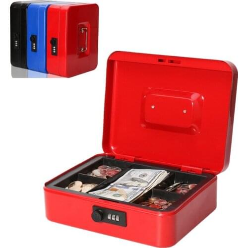 Portable Safes Storage Cash Box Money Drawer Key Lock / Password Lock Safe Lock Tiered Tray Security Metal Box 30 x 24 x 9cm