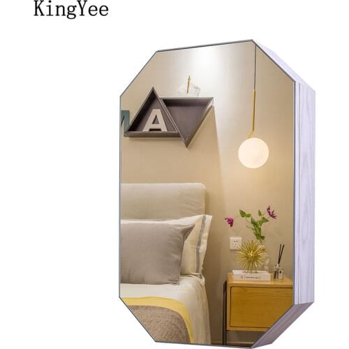 KingYee Cosmetic storage cabinet makeup mirror decorative photo frame storage objective mirror cabinet jewelry storage cabinet
