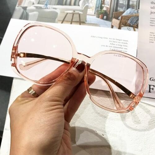 MINCL 2019 Oversized Champagne Sunglasses Women Ocean Ladies Shades New 2018 Big Frame Sun Glasses Female UV400 Protection NX