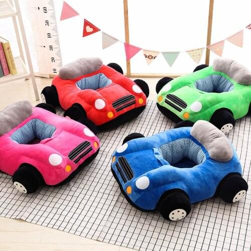 Only the cover )Childrens Plush Support Seats Car Sofa Kids Cartoon Chair Baby Seatting Toy for boys