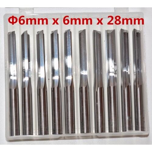 6mm*28mm,Freeshipping CNC solid carbide End Mill,tungsten steel woodworking insert router bit,2 Flutes Straight cutter,MDF,PVC