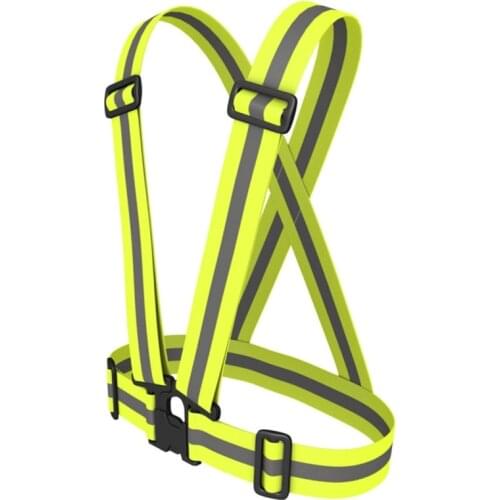 Bright Yellow Bike Vest Adjustable Safety Night Cycling Running Climbing Reflective Visibility Belt Top