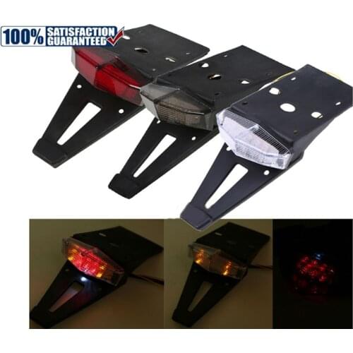 Rear Fender LED Brake Tail Light Lamp W/ Bracket for Off-road Motorcycle Motocross Dirt Bike Custom Motorbike