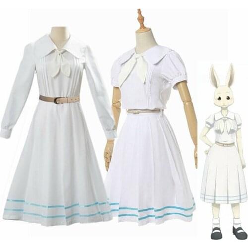 Anime BEASTARS Haru Cosplay Costume Wig Hair Women Girls Lolita School Uniform White Rabbit Japanese Cute Dresses Outfit Suit