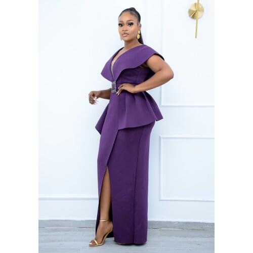 RMSFE 2021 Women Short Sleeve V-Neck Fashion Slim Irregular Sexy Large Size Temperament Commuter High Waist Dress