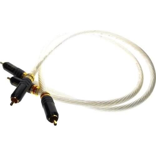 1pair High Quality 5N Silver plated OCC WBT-0144 RCA cable Analog cable RCA audio cable Silver plated