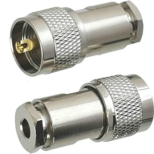 1pcs UHF PL259 Male Plug Connector Clamp RG58 RG142 LMR195 RG400 Cable RF Coaxial Brass Straight New