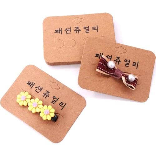 100pcs Kraft paper handmade Korea jewelry cards/necklace/earring/Hairpin packing cards holder set jewelry displays card