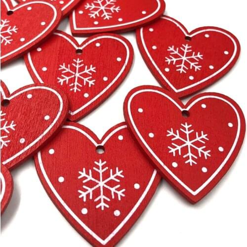 10pcs Red Valentines Day Wood Buttons 50mm Sewing Craft accessory WB494