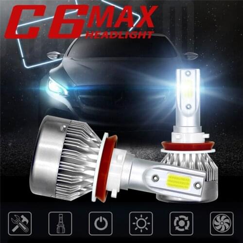 2PCS C6 MAX Car Accessories Vehicle Headlight Fog Lamp Lights For Bmw e46 Ford focus 2 Volkswagen Audi a3 Passat b6 Toyota Golf