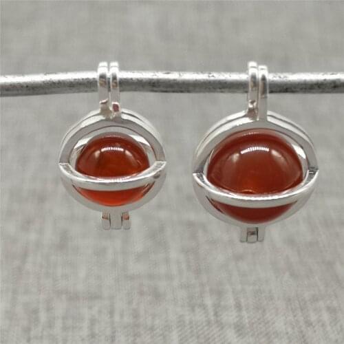 2 Pieces 925 Sterling Silver Pearl Cage Open Lockets for Bracelet Pendant