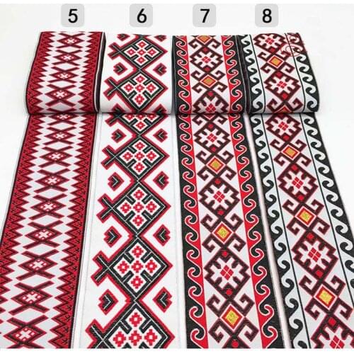 7M/Lot Embroidery Lace Ribbon Width 10CM Boho Lace Trim DIY Clothes Bag Accessories Embroidered Fabric for sewing Accessories