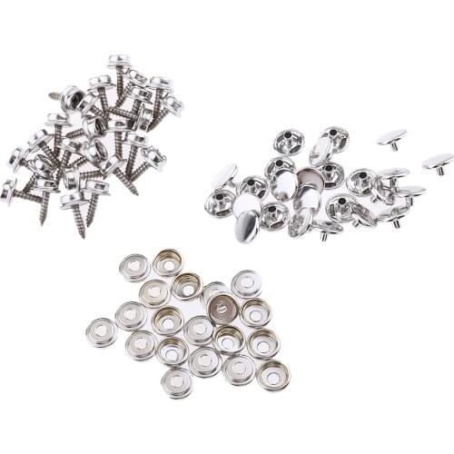 75PCS 15mm Snap Fastener Screws Studs Button Canvas Boat Marine Tent Cover