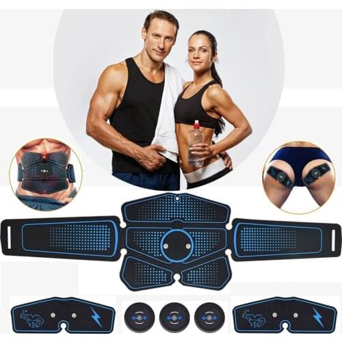 ABS/EMS Wireless Muscle Stimulator Trainer Electric Smart Fitness Abdominal Training Weight Loss Stickers USB Rechargeable Gym