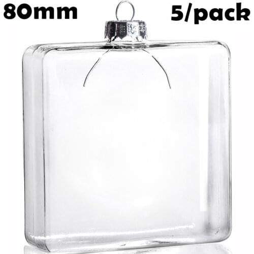 Promotion - Home Party Garden Ornament Decoration, H80*L80*W30mm Transparent Glass Cube, 5/Pack