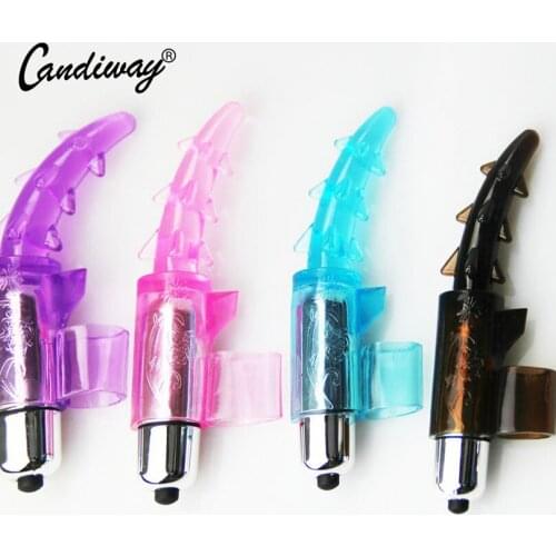 Candiway Tiny Thorn Tongue Vibrator Finger Ring Clitoris Massager G Spot Waterproof Masturbation Vibrating Sex Toys For woman