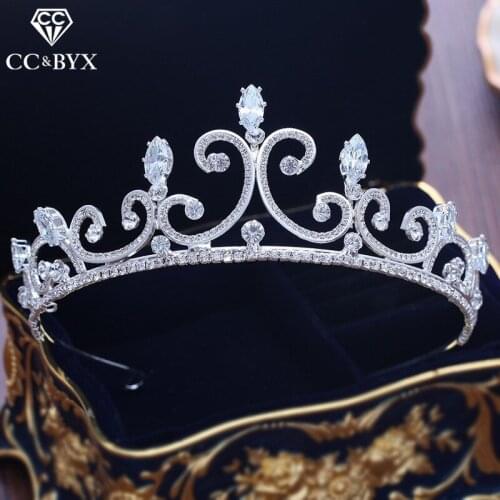 CC tiaras and crowns queen headdress engagement wedding hair accessories for bride party jewelry romantic simple deasign XY230
