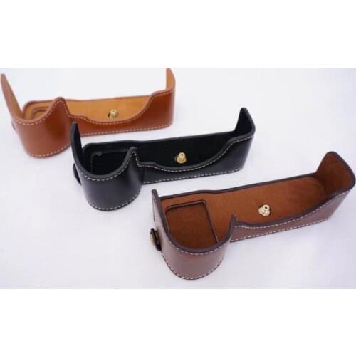 PU Leather Camera Bag Bottom Case For Sony ILCE-9 A9 Half Body Set Cover