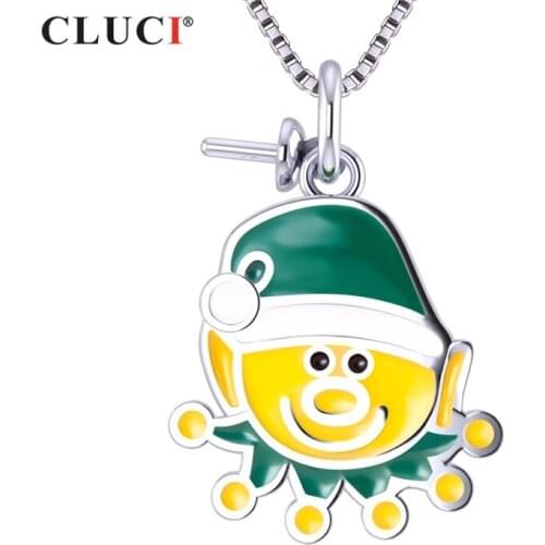 CLUCI Sunshine Smile Face Silver 925 Gift Pearl Pendant Charm for Necklace Jewelry Women Sterling 925 Silver Pendant SP349SB