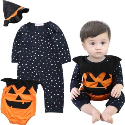 Bat Pumpkin Clothes Children Halloween Cosplay Performance Costume Suit baby boy Halloween party dress children kids clothes
