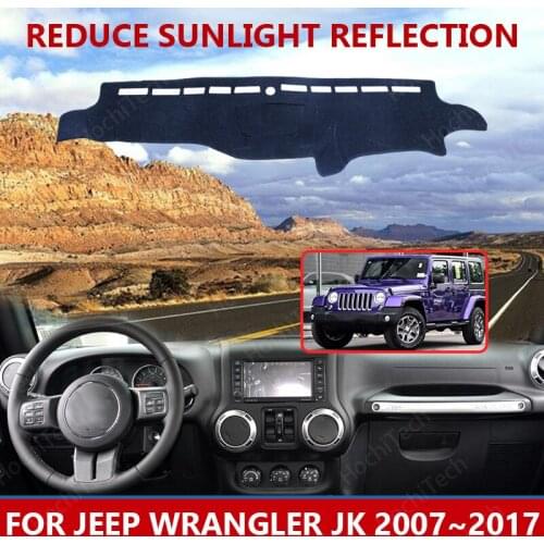 For Jeep Wrangler JK 2007~2017 Dashmats Car-styling Accessories Dashboard Cover Pad Carpet sunshade