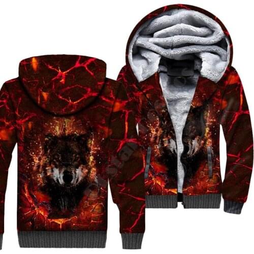 Wolf Animal 3D Printed Fleece Zipper Hoodies Men For Women Winter Warm Double Plus Velvet Jacket Cosplay Costumes 15