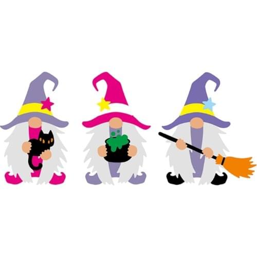 H55A Halloween Gnome Witch Metal Cutting Dies Stencil DIY Scrapbook Album Paper Mold