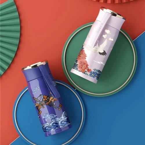 Chinese Lucky Vacuum Cup Tea Infuser Small Thermos Water Bottle 304 Stainless Steel Tumbler Travel Coffee Mug Lovers Gifts