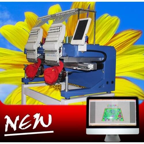 China 10 years service ! HOLiAUMA Factory Wholesale 2 head Embroidery Machine Cap/3D /T-shirt High Qualtiy Like Barudan ZSK