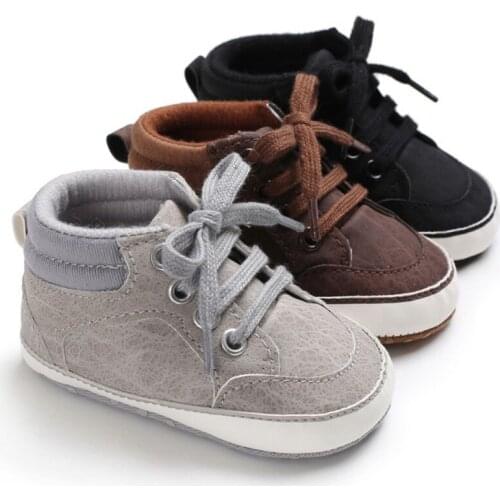 Newborn Baby Shoes Boy Girl Soft Sole Crib Shoes Solid Frenulum Anti-slip Sneakers Prewalker Baby Causal Shoes