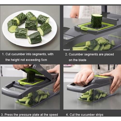 Multifunctional Vegetable Cutter Fruit Slicer Grater Shredders Drain Basket Slicers 8 In 1 Gadgets Kitchen Accessories