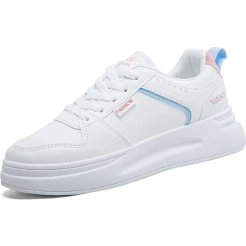 Fashion White Leather Women Chunky Sneakers Designer Shoes Lace Up Tenis Feminino Zapatos De Mujer Platform Women Casual Shoes