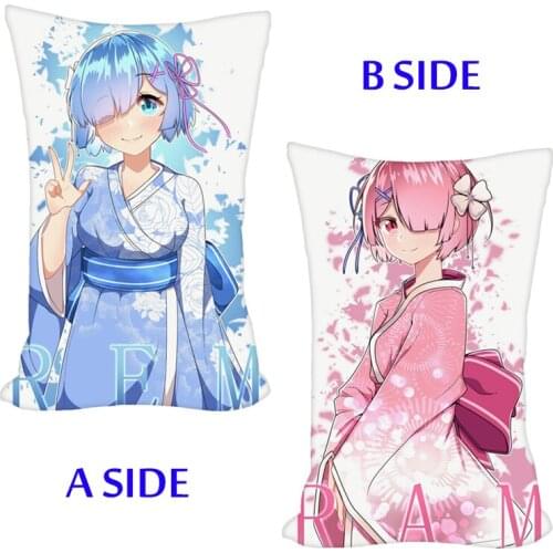 Anime Re:Zero Starting Life in Another World Pillow Case Cushion Hold Sofa Decor Pillow Cover 40x60cm