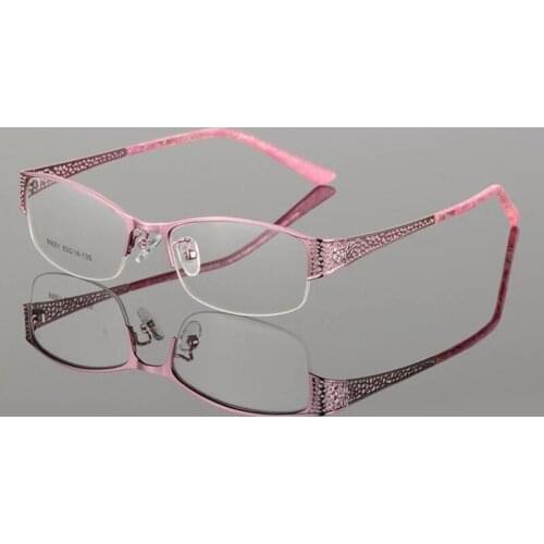 New Half Rimless Eyeglasses Frame Women Optical Prescription Semi-Rim Glasses Metal Spectacle Frame For Womens Eyewear Female