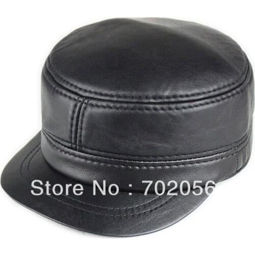 New real sheepskin Leather Visors Ball Caps newsboy casual HAT CAP 12pcs/lot #3114