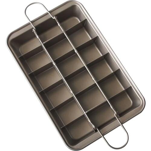 Professional Bakeware 18 Cavity Baking Tools Easy Cleaning Square Lattice Chocolate Cake Mold Brownie Baking Pan Non-Stick