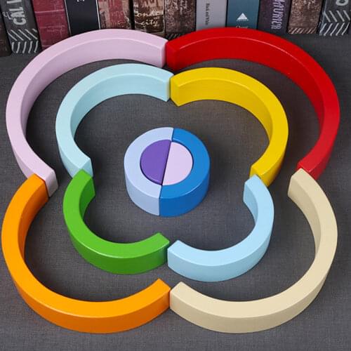 Rainbow blocks wooden toys for kids 2 to 4 years old montessori DIY Creative Stacking Balance Game Educational Toy Gift
