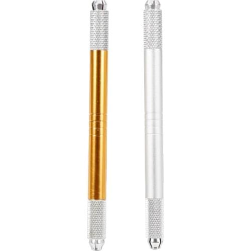 Dual-head Permanent Eyebrow Tattoo Pen Embroidered Eyebrow Makeup Tattoo Microblade Needle Pencil Manual Handheld
