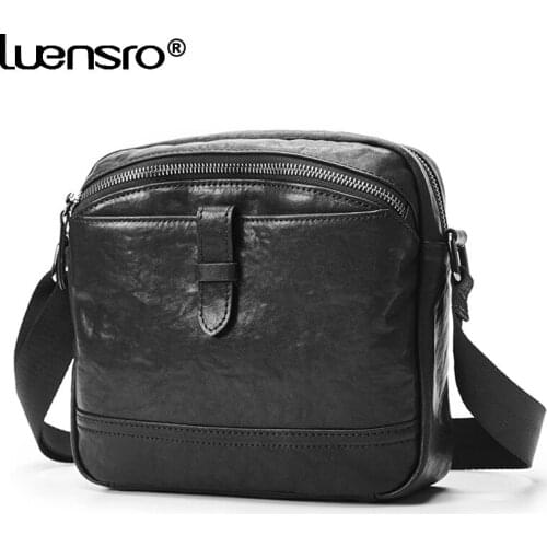 Vegetable Tanned Cowhide Leather Mens Bag Crossbody Waterproof Travel Bags For Men Messenger Bag Fashion Boys Shoulder Bags