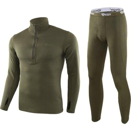 Winter Thermal Underwear Sets Men Quick Drying Anti-microbial Stretch Thermo Compression Fleece Sweat Fitness Warm Long Johns