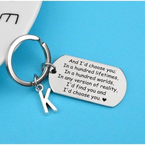 Funny Gifts for Men, Initial Anniversary Keychain for Husband, Boyfriend, Deployment, Grooms Gift for Him, Best Husband Gifts