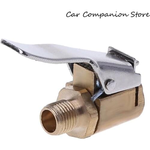 1PC Car Auto Brass 8mm Tyre Wheel Tire Air Chuck Inflator Pump Valve Clip Clamp Connector Adapter Car-styling