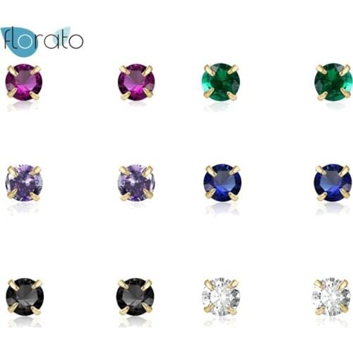 925 Silver Ear Needle Tiny Crystal Stud Earrings Minimalist Earrings for Women Simple Cute CZ Earrings Wedding Fashion Jewelry