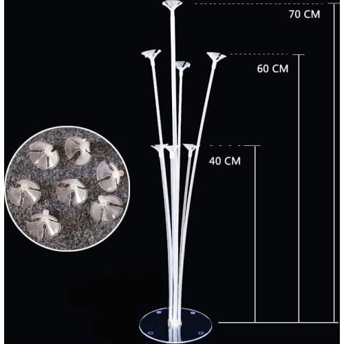 1Sets/lot 30cm Latex Balloon Stick White PVC Rods Balloons Holder Sticks with Cup Party Supplies Globos Dispensing Accessories