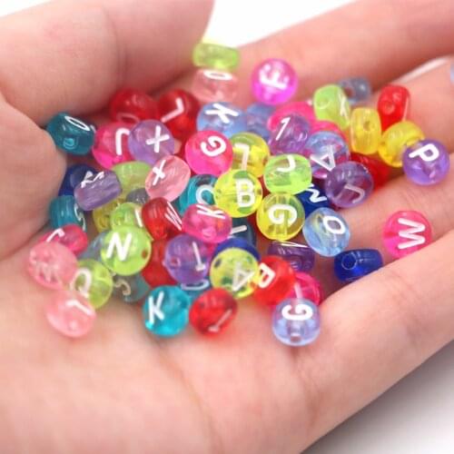 100pcs Letter Acrylic Beads Round Flat Alphabet Digital Loose Spacer Beads For Jewelry Making Diy Bracelet Necklace Wholesale