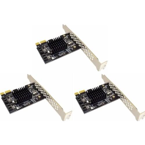 2 Ports SATA 3 III 3.0 6 Gbps SSD To PCIe Adapter PCI-e PCI Express X1 Controller Board Expansion Card Support X2 X4 X6 X8 X16